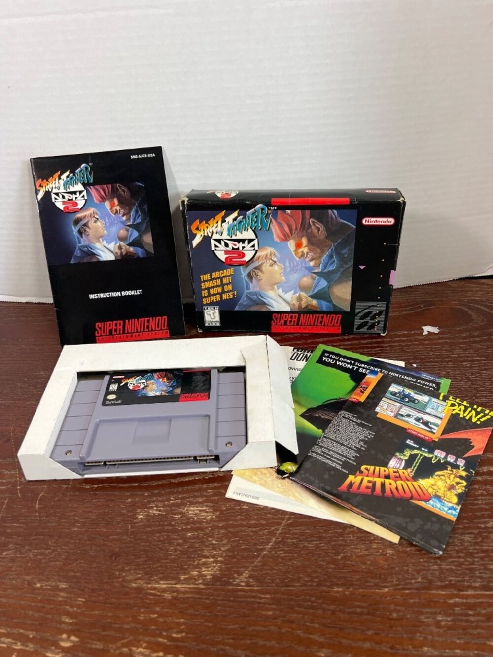 Street Fighter Alpha 2 SNES Complete In Box With Manual Tested Nintendo